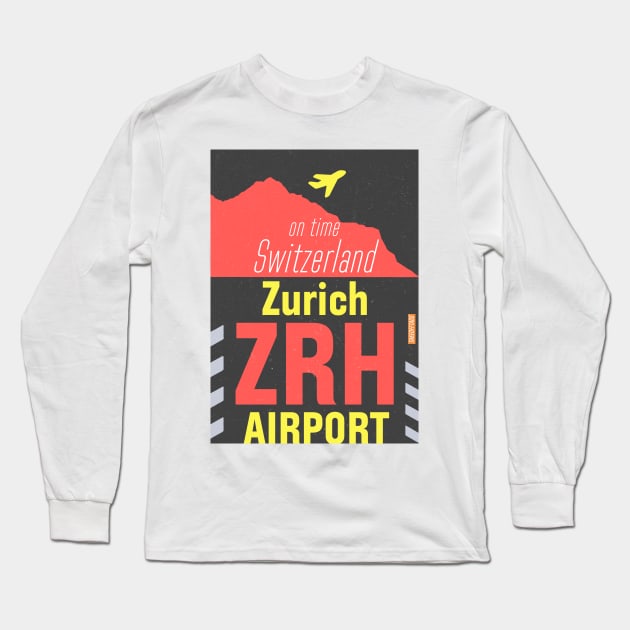 Zurich Airport code Long Sleeve T-Shirt by Woohoo